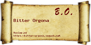 Bitter Orgona névjegykártya
